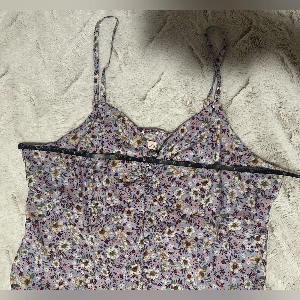 SO Button Front Floral Sleeveless Maxi Cami Junior’s Dress - Picture 7 of 11